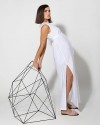 White cotton shirtdress FIRE