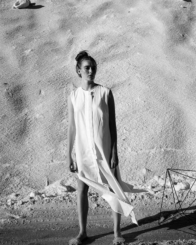 White cotton shirtdress FIRE