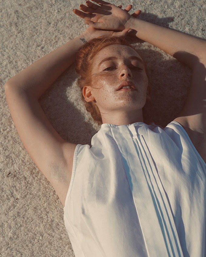 White cotton shirtdress FIRE