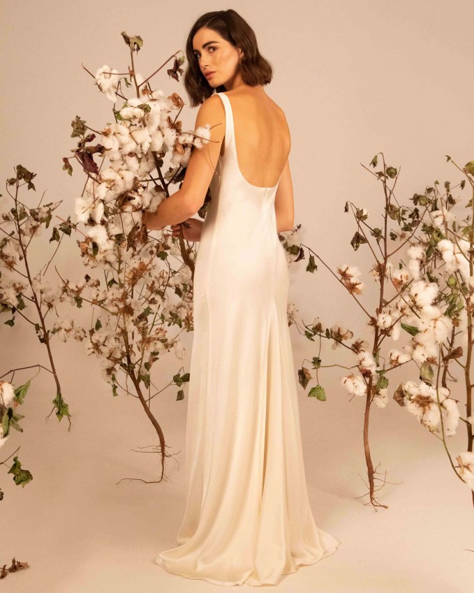 Silk minimal wedding dress KALLISTO