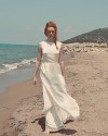 Silk white bridal skirt DEMETER