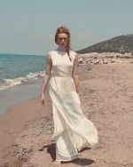 Silk flared bridal skirt DEMETER - back view