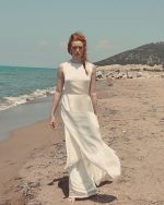 Μεταξωτή νυφική φούστα κλος DEMETER — πίσω όψη