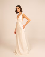 Simple silk wedding dress PENELOPE for a civil wedding - Lefkon