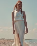 Modern silk bridal top ASTERIA - fabric detail