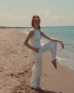 Μεταξωτό νυφικό παντελόνι ARTEMIS — λεπτομέρεια