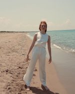 Μεταξωτό νυφικό παντελόνι ARTEMIS — λεπτομέρεια υφάσματος