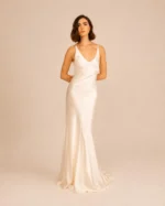Silk slip wedding dress AFRODITE for a civil wedding - Lefkon
