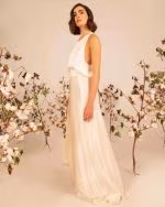 Modern silk bridal top ASTERIA - fabric detail