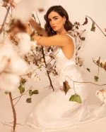 Silk pencil wedding dress ARETHOUSA - full look