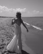 Silk bridal kimono with long sleeves ATHENA - detail