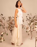 Silk flared bridal skirt DEMETER - side view