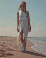 Silk wrap bridal skirt SELINI - fabric detail