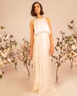 Silk wrap bridal skirt SELINI - fabric detail