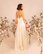 Silk wrap bridal skirt SELINI - back view